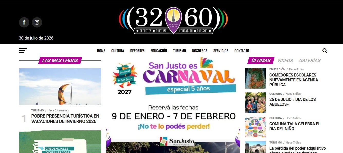 Sitio web de Agencia de Noticias 3260