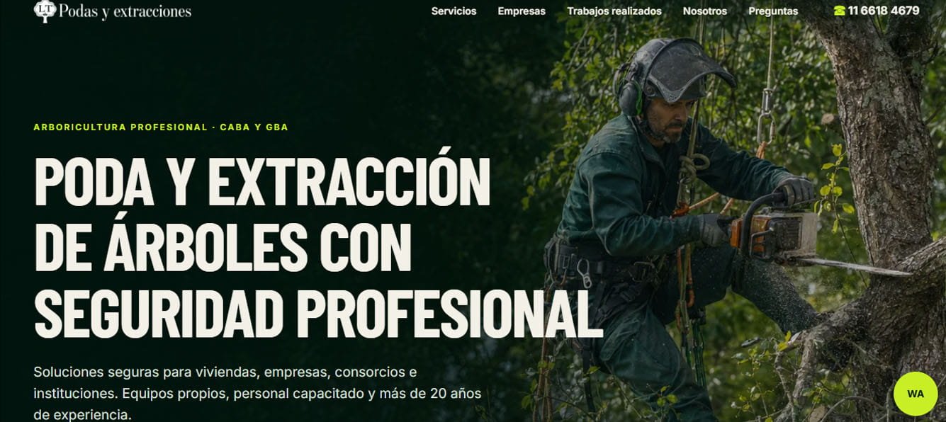 Sitio web de LT Podas y Extracciones