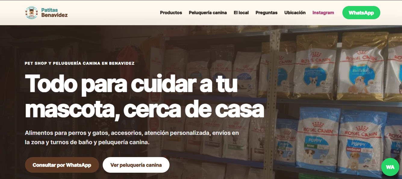 Sitio web de Patitas Benavídez